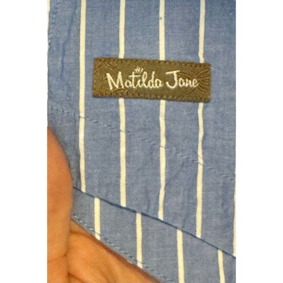 NWOT Matilda Jane Lovely Day Striped & Bowed Nautical Flowy Lightweight Dress XL - Picture 4 of 10